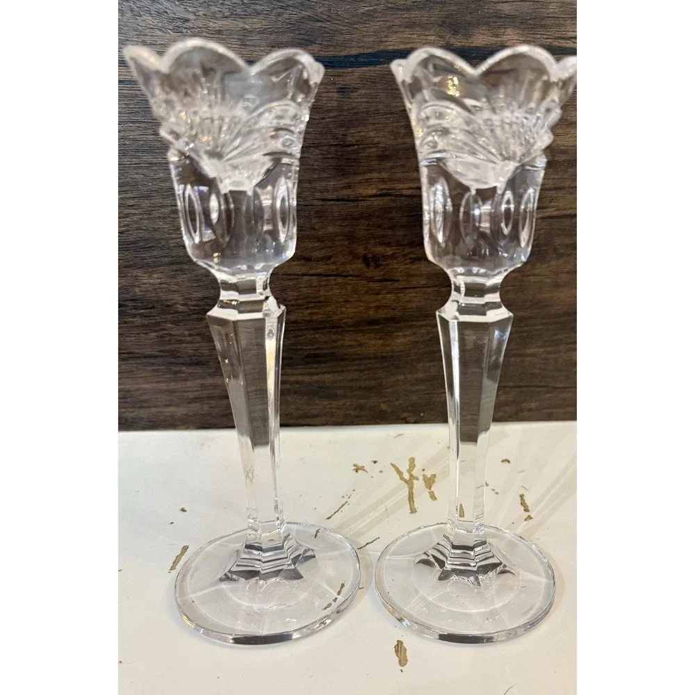 Pair‎ Marquis by Waterford Crystal Candlesticks 8